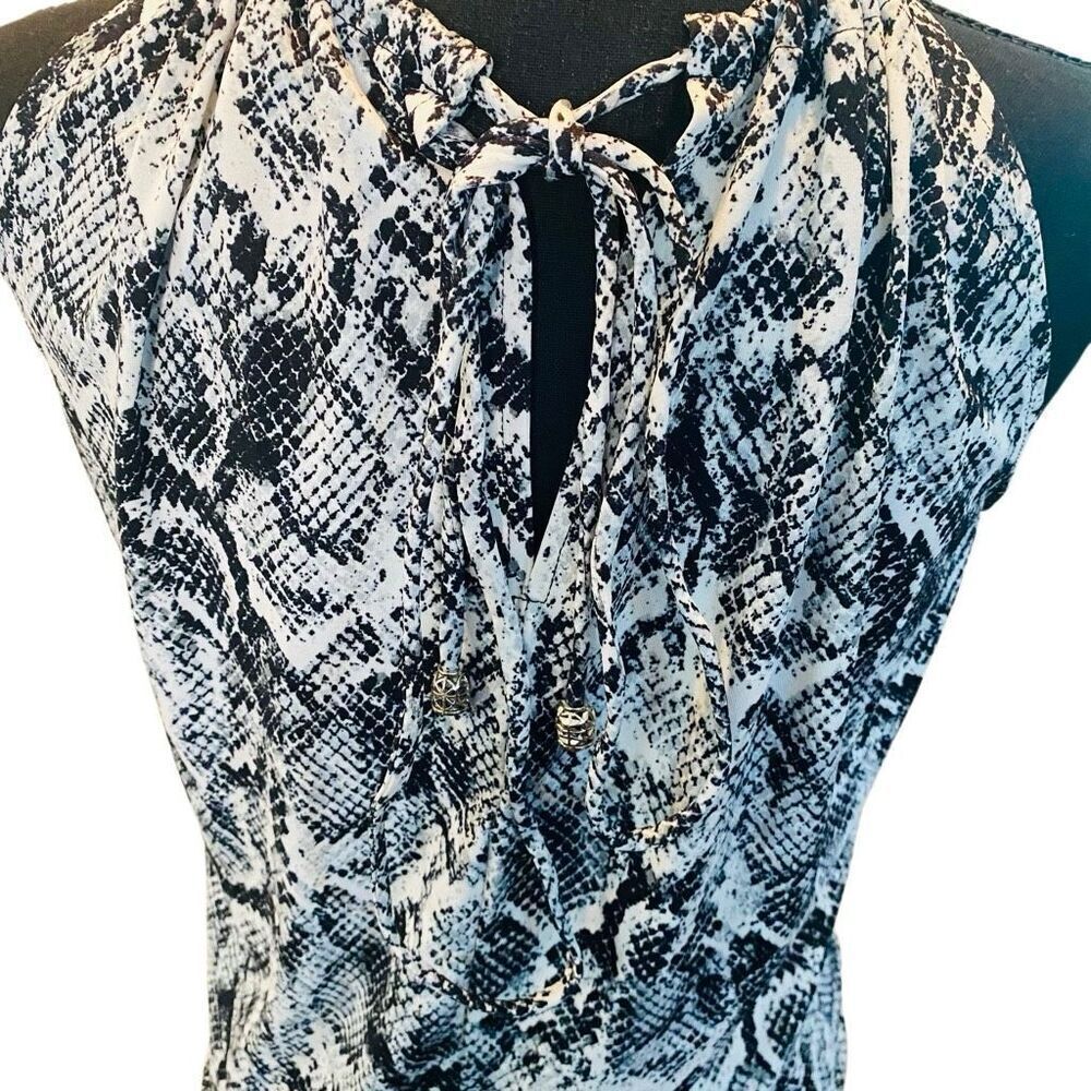 Julian Chang Halter Top Only Snake Print Black Size Small